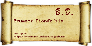 Brumecz Dionízia névjegykártya